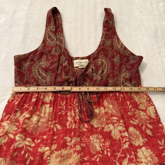 Denim & Supply Ralph Lauren Red Boho Tiered Maxi Dress Small - Picture 14 of 14